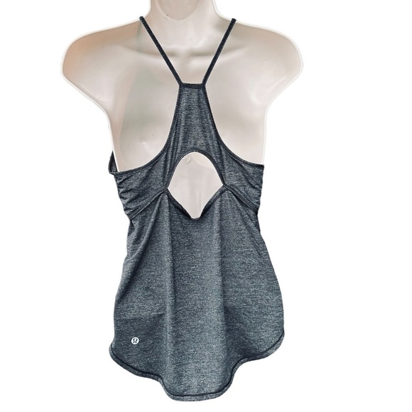 Lululemon Fast As Light Singlet Tank Heathered Black Womens Size 4 EUC - Picture 3 of 8
